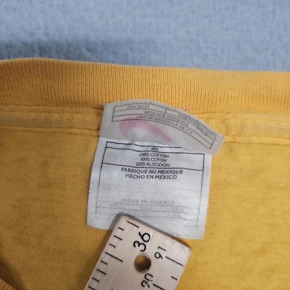 Vintage 90s Nike T Shirt Men's XL Yellow‎ Circled Cookie Swoosh Rare